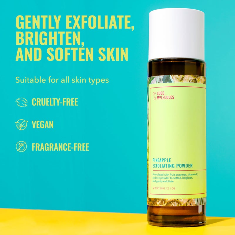 Good Molecules Pineapple Exfoliating Powder - Exfoliating Face Scrub with Natural Enzymes, Gentle Alcohol-Free Facial Cleanser, Skin Care for Face - Image 2